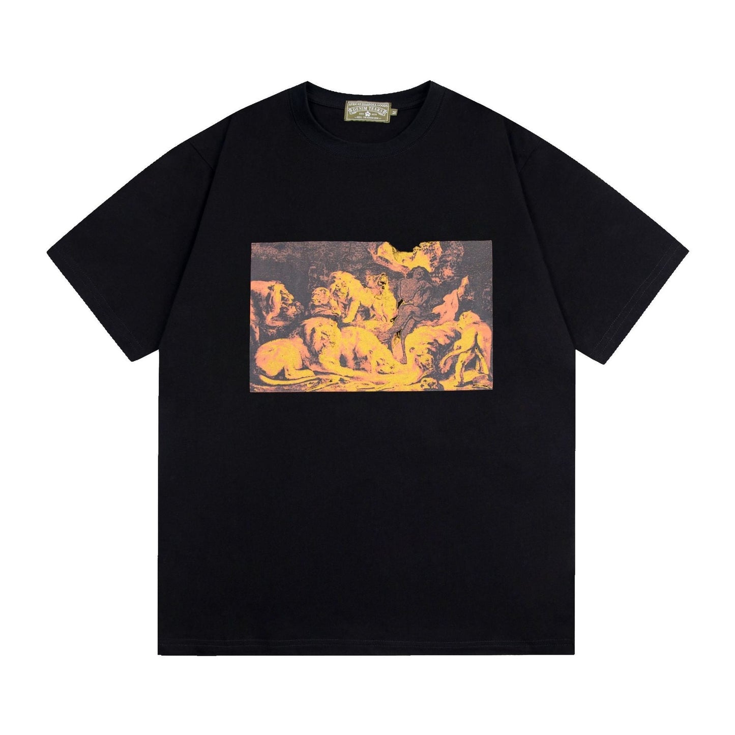 Denim Tears T Shirts Kapok Letter Portrait Short Sleeve T-shirt