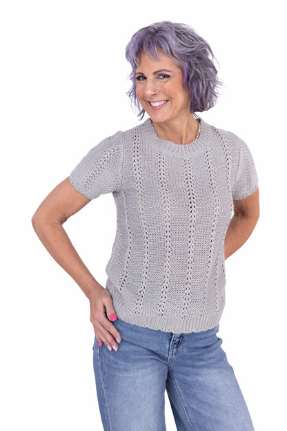 ALB Custom Cora Women's Open Knit Short Sleeve Sweater
