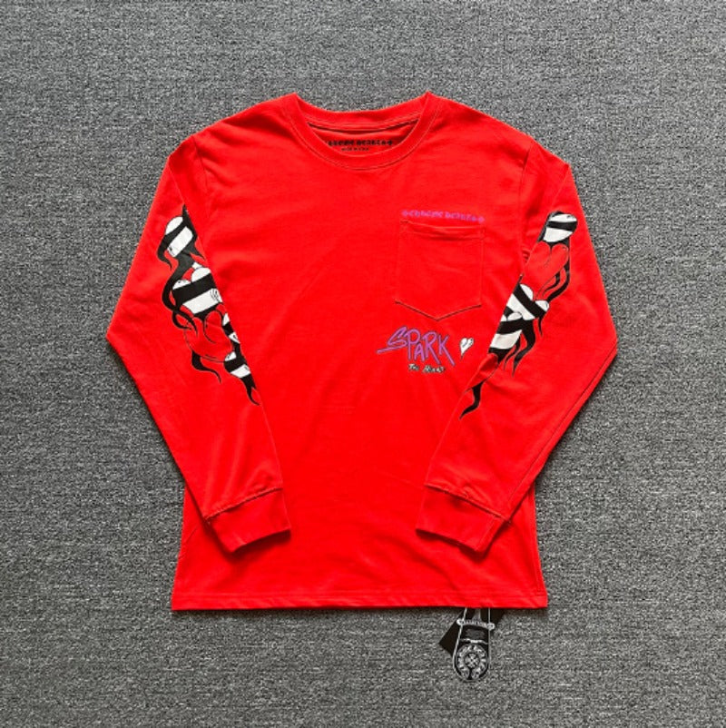 Chh Chrome Heart Long Sleeve Shirt Unisex Fashion Loose Long Sleeve Shirt