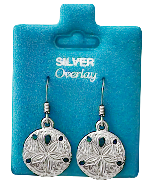 Made In USA Med. Sand Dollar Dangle Earrings Gold or Silver