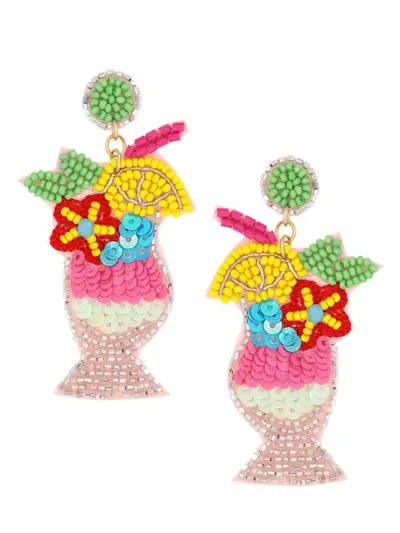 SKE0489-FU SKE0489-FU COCKTAIL GLASS SEEDBEADED POST EARRING