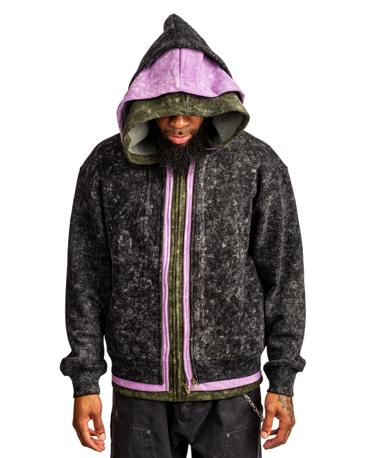 Three Hood Zipper Hoodie
