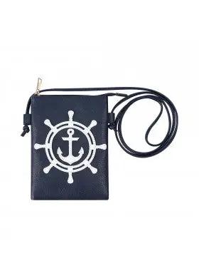 SHIP ANCHO0R AND WHEEL CROSS BODY BAG