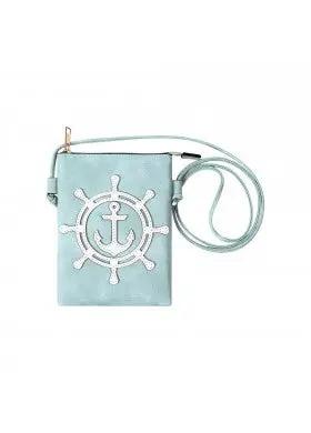 SHIP ANCHO0R AND WHEEL CROSS BODY BAG