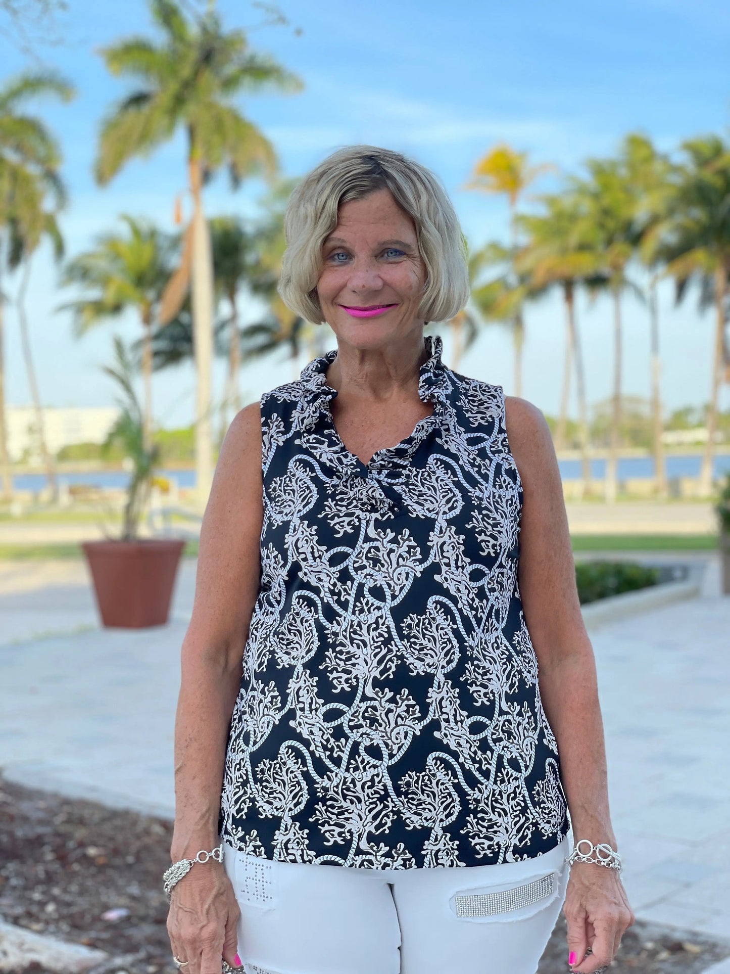 NAUTICAL LANE SLEEVELESS RUFFLE
