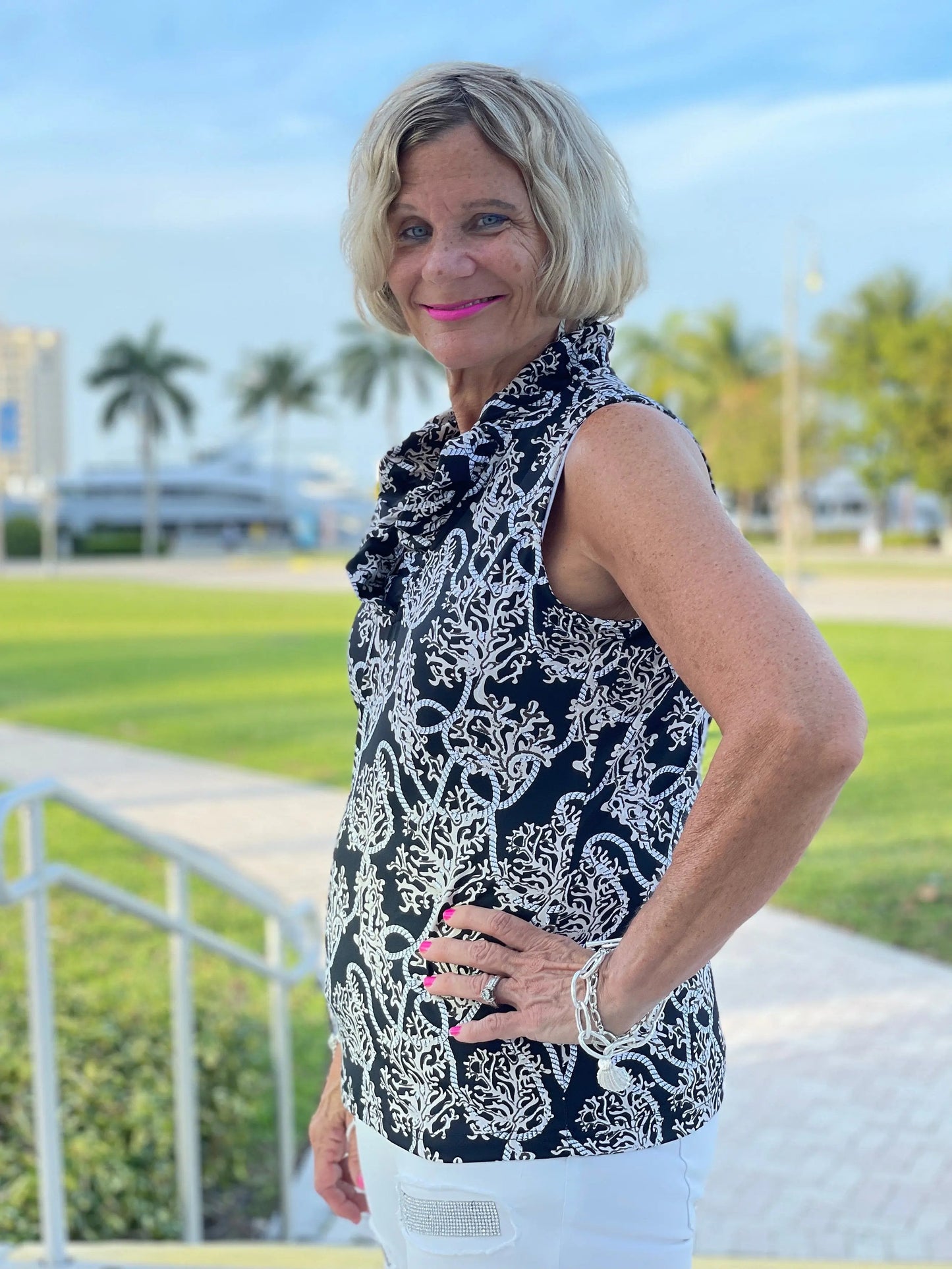 NAUTICAL LANE SLEEVELESS RUFFLE