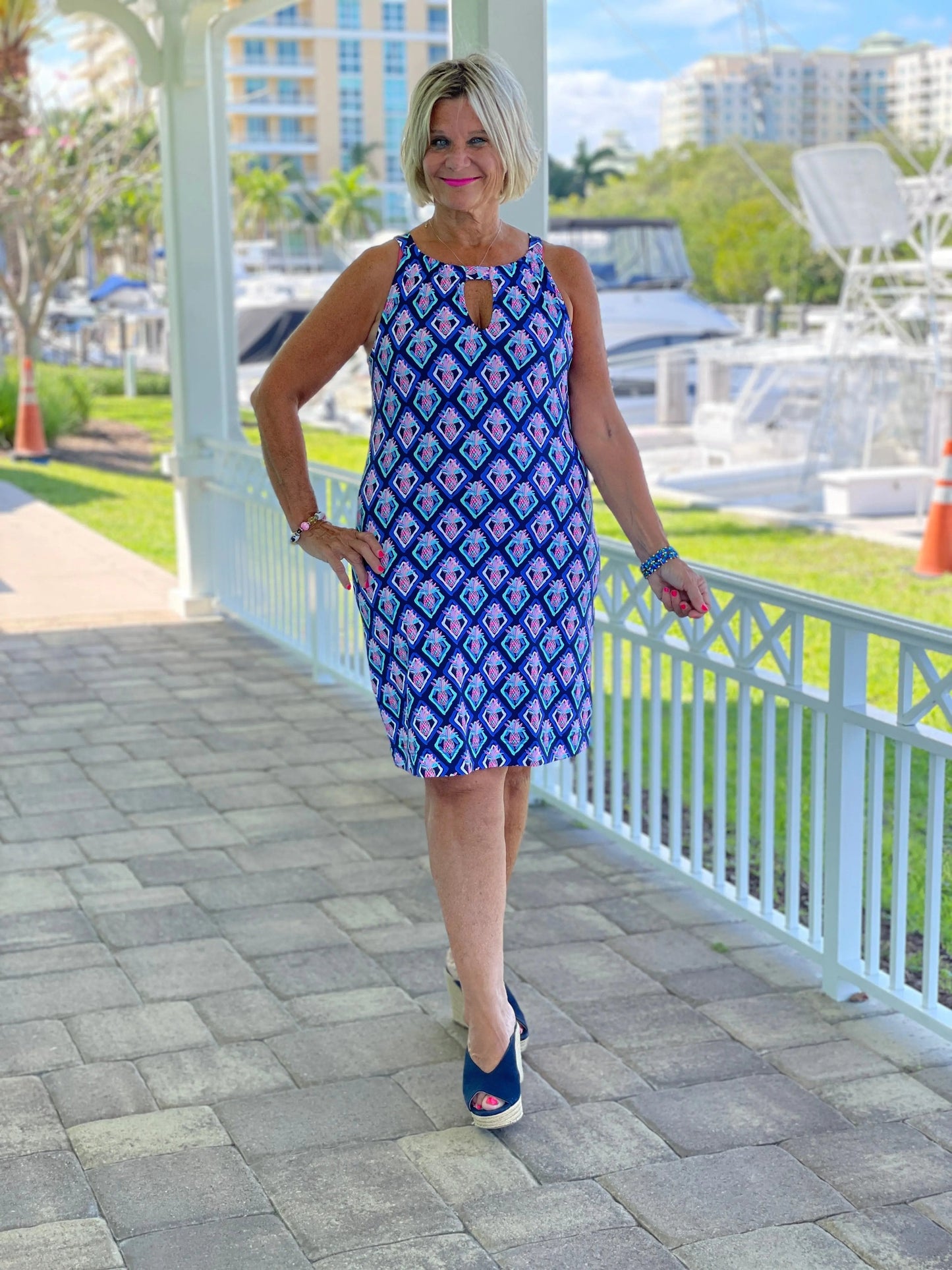 PINEAPPLE VACA KEYHOLE DRESS