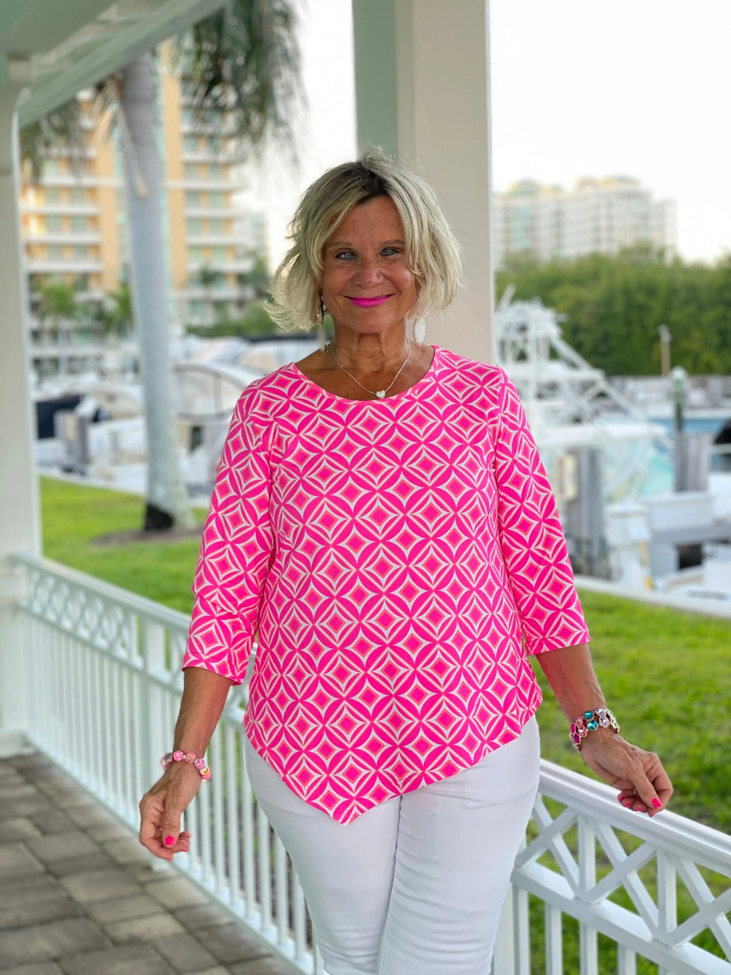 PINK DIAMONDS ASYMMETRIC TOP