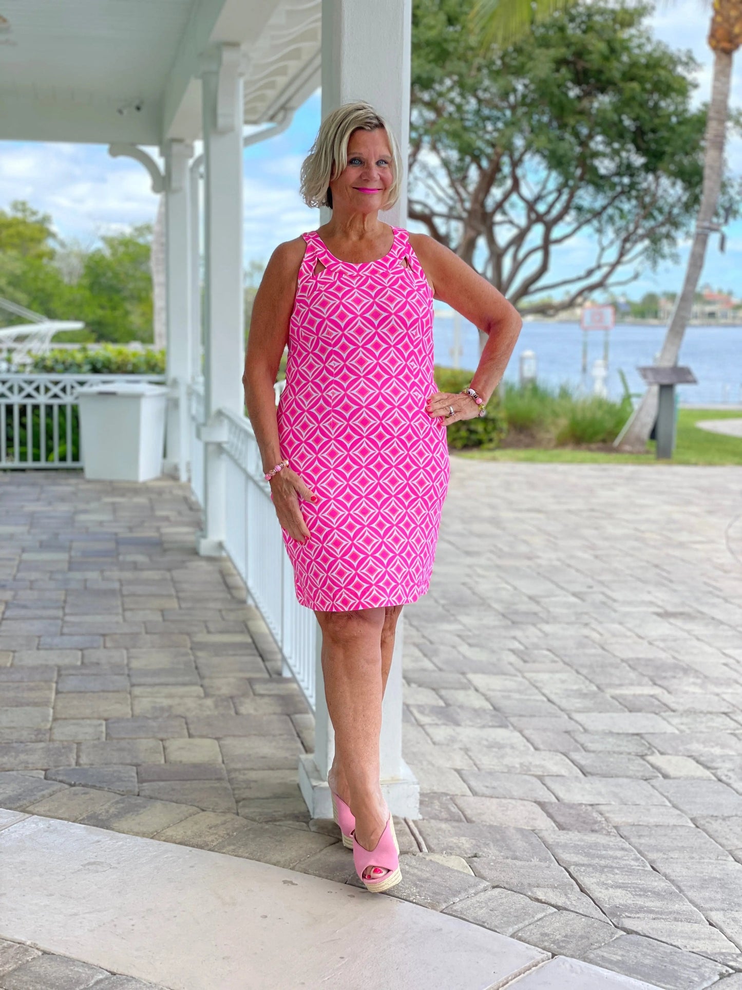 PINK DIAMONDS HALTER DRESS