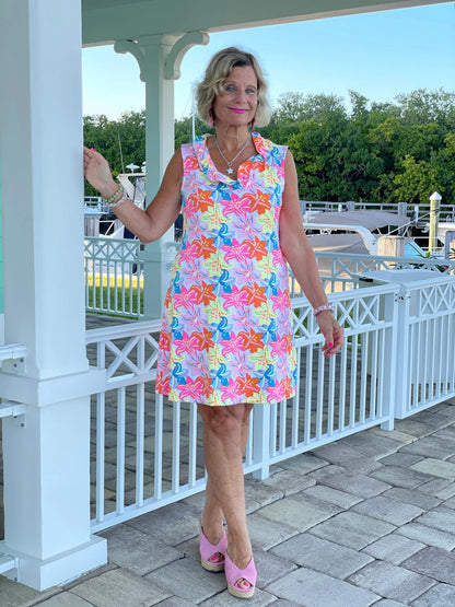 PALM BEACH GARDEN RUFFLE DRESS