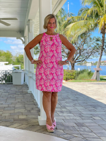 PINK LANE KEYHOLE DRESS