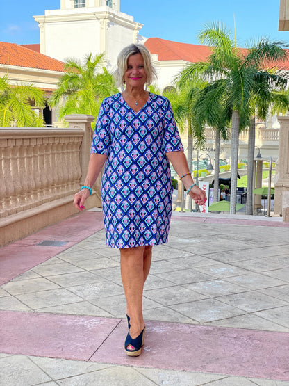 PINEAPPLE VACA ELBOW DRESS