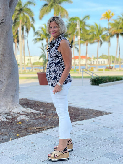 NAUTICAL LANE SLEEVELESS RUFFLE
