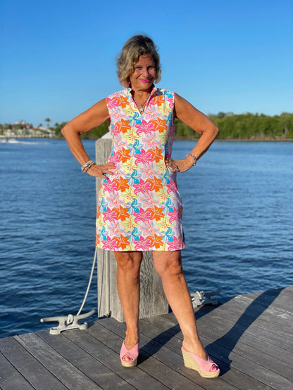 PALM BEACH GARDEN COLLAR DRESS