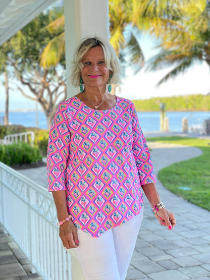 PALM TREE SIESTA ASYMMETRIC TOP