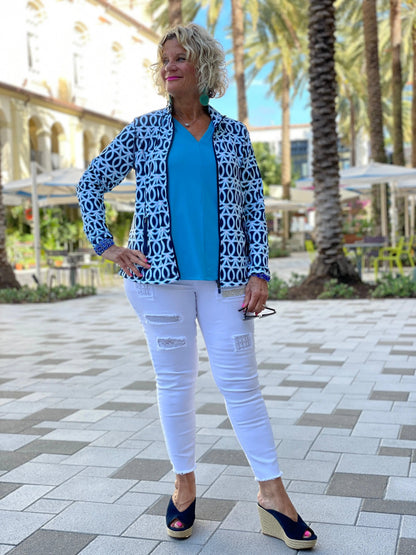 MELINA BLUE FULL ZIPPER