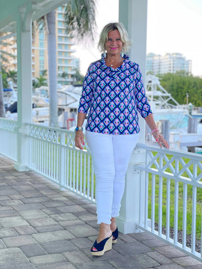 PINEAPPLE VACA RUFFLE TOP