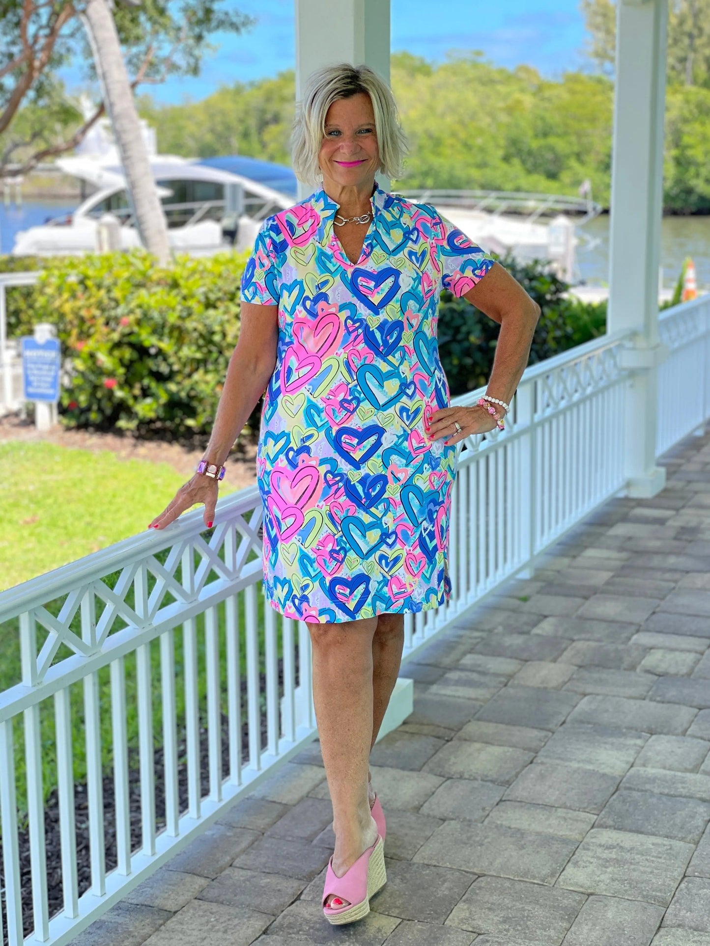 SECRET LOVE HEARTS SHORT SLEEVE DRESS