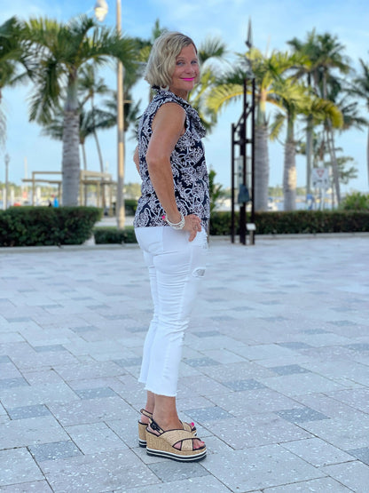 NAUTICAL LANE SLEEVELESS RUFFLE