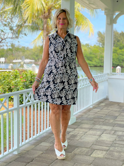 NAUTICAL LANE COLLAR DRESS