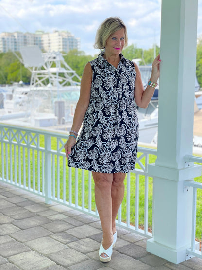 NAUTICAL LANE COLLAR DRESS