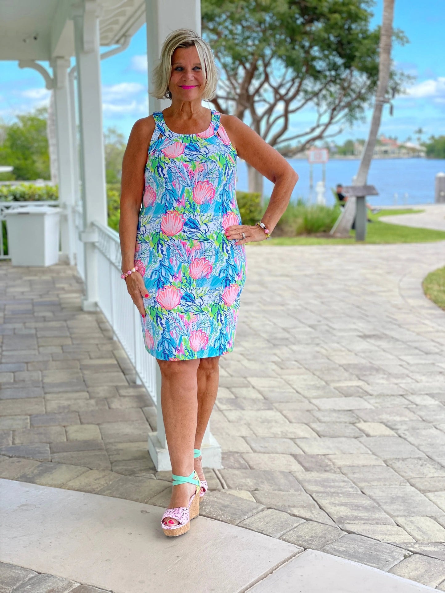 SEASHELL HALTER DRESS