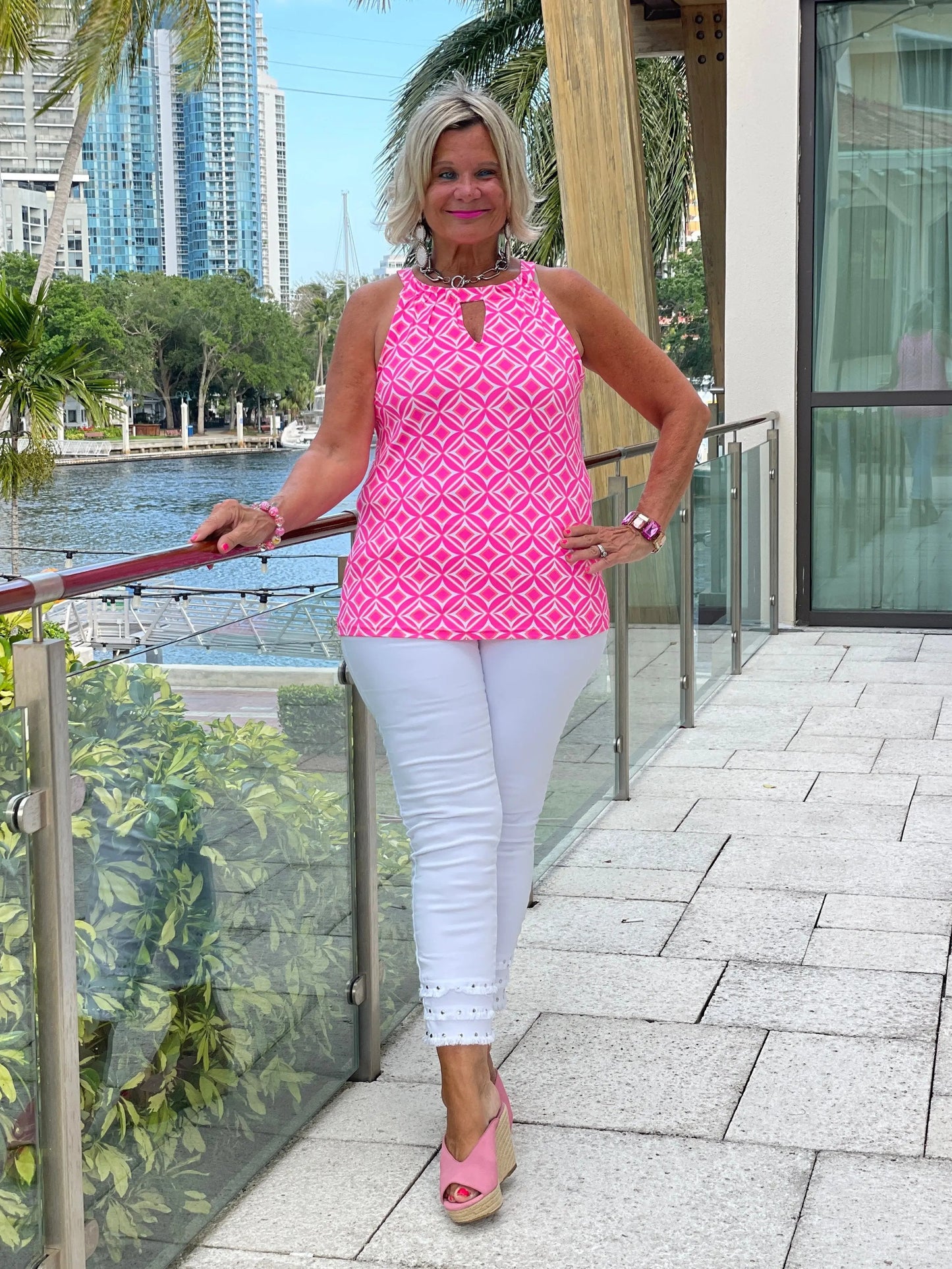 PINK DIAMONDS KEYHOLE TOP