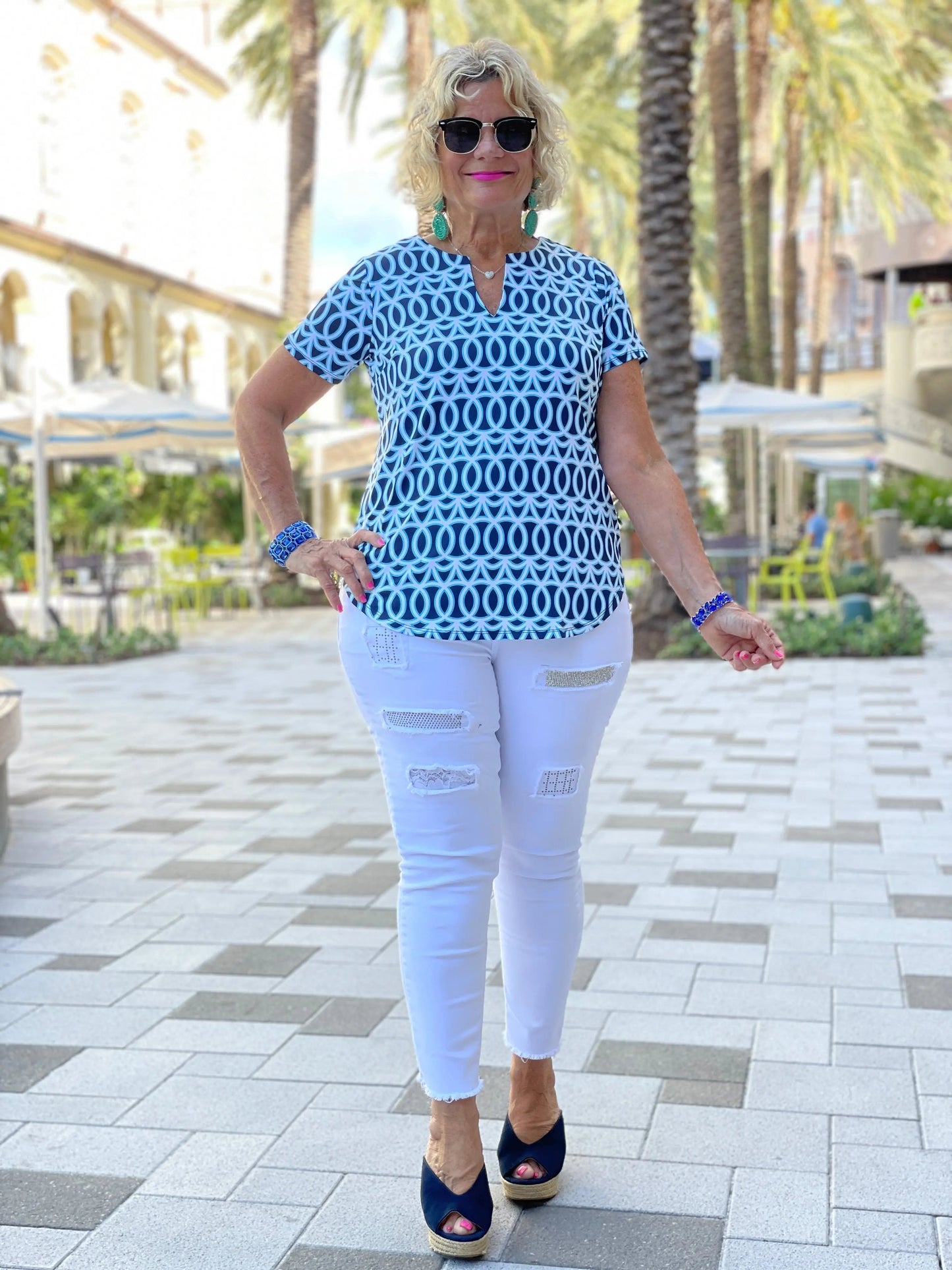 MELINA BLUE SHORT SLEEVE