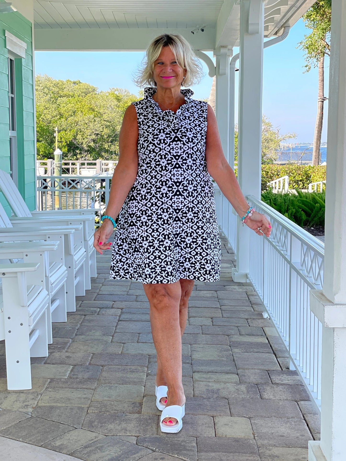 NAPLES DAY RUFFLE DRESS