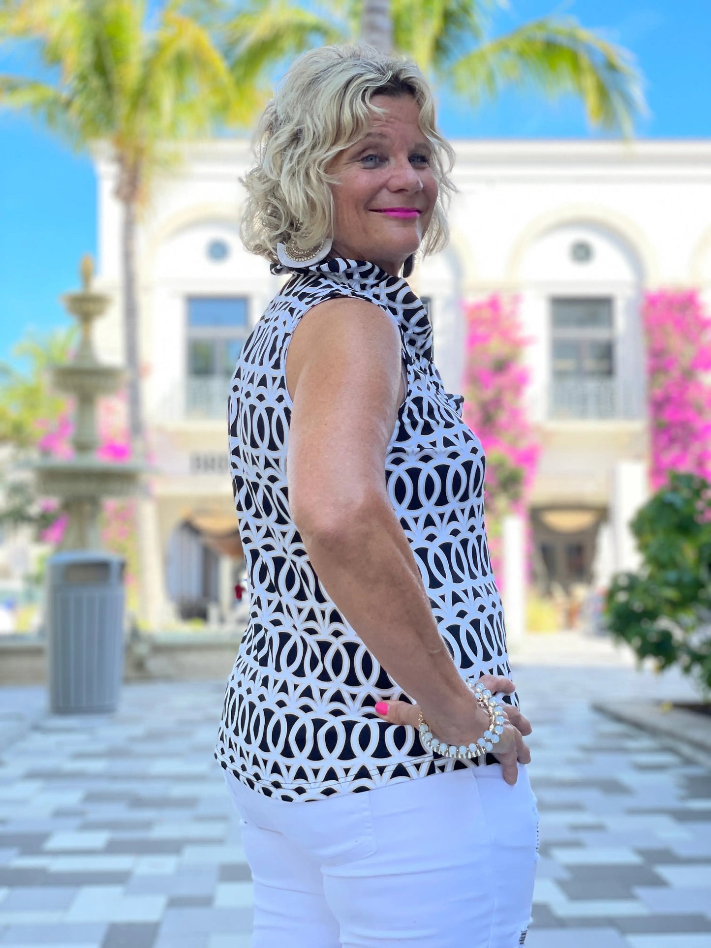 SANDBAR SLEEVELESS RUFFLE TOP