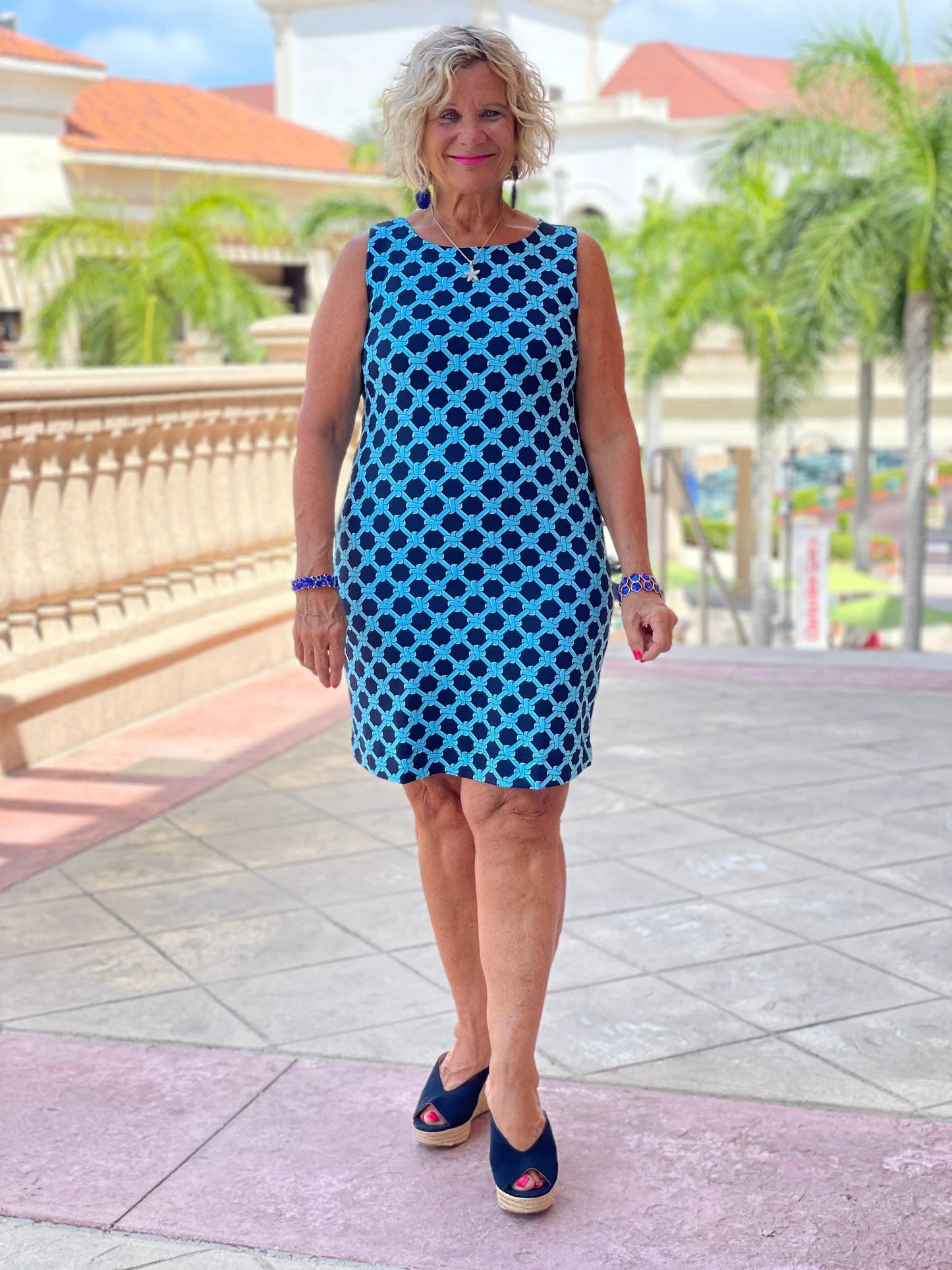 SEASIDE BLUE SHIFT DRESS