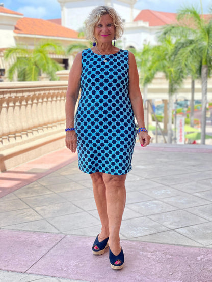 SEASIDE BLUE SHIFT DRESS