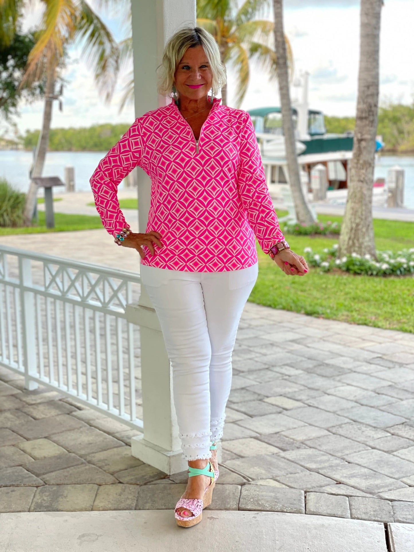 PINK DIAMONDS HALF ZIPPER