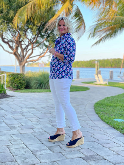 PINEAPPLE VACA RUFFLE TOP