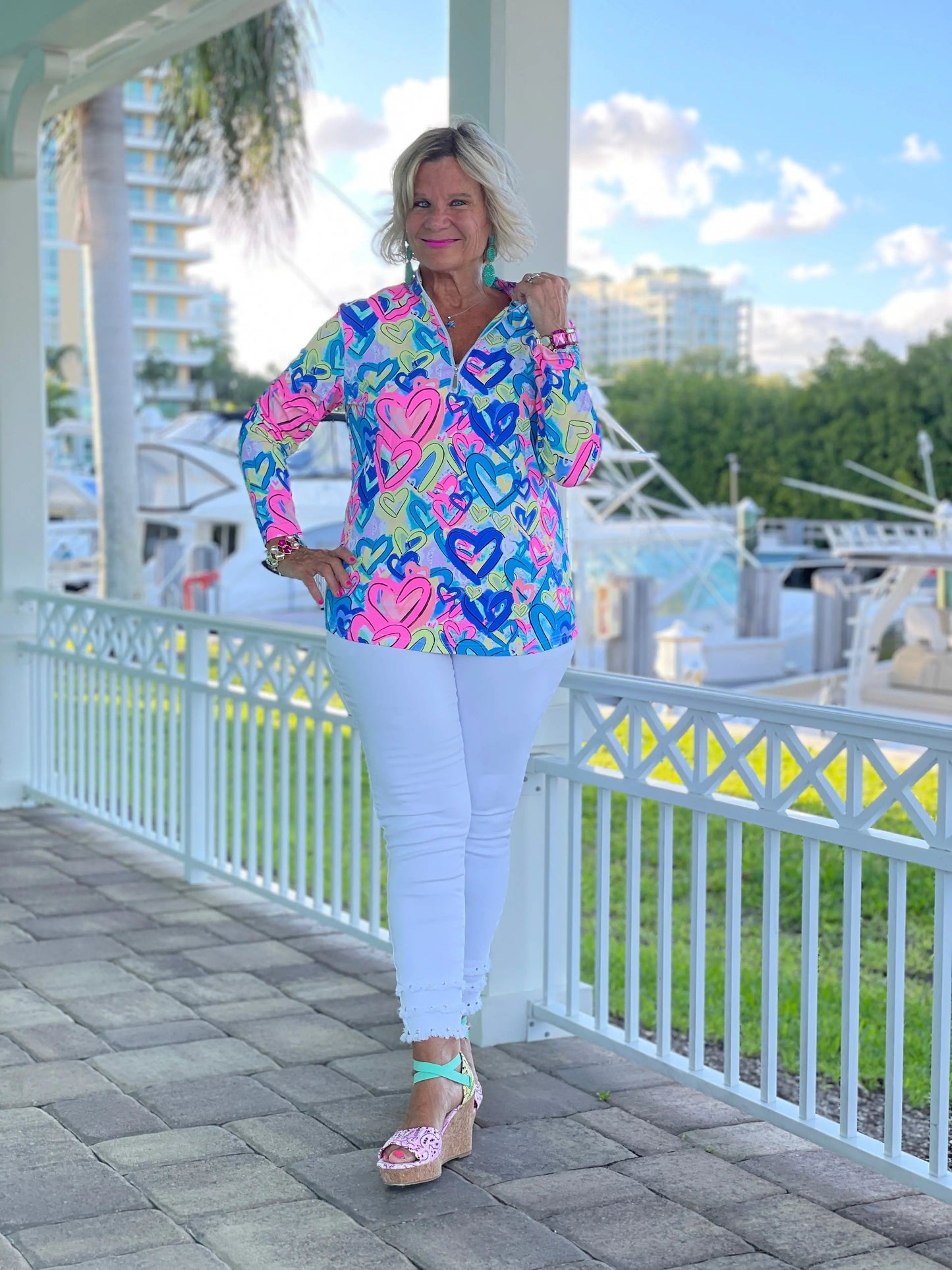 SECRET LOVE HEARTS HALF ZIPPER