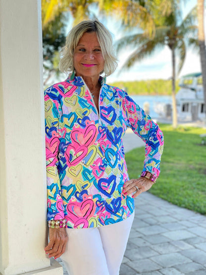 SECRET LOVE HEARTS HALF ZIPPER
