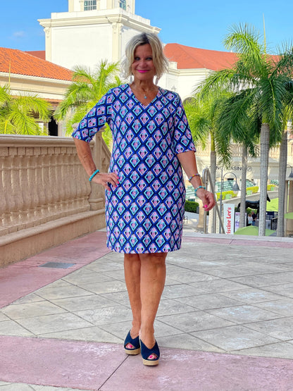 PINEAPPLE VACA ELBOW DRESS