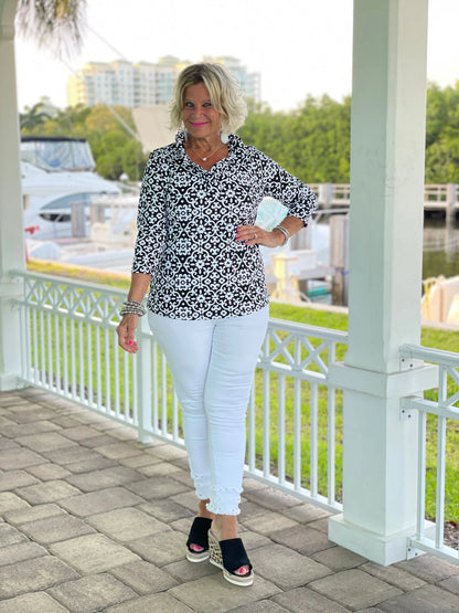 NAPLES DAY RUFFLE TOP