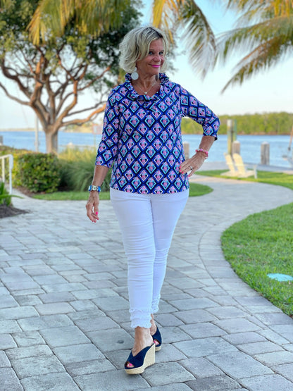 PINEAPPLE VACA RUFFLE TOP