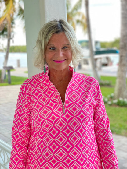 PINK DIAMONDS HALF ZIPPER