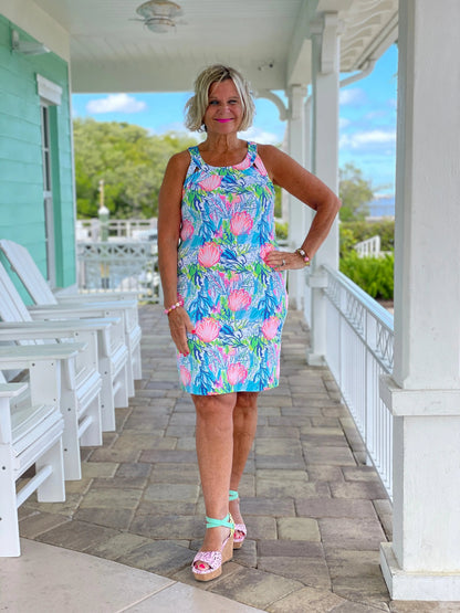 SEASHELL HALTER DRESS