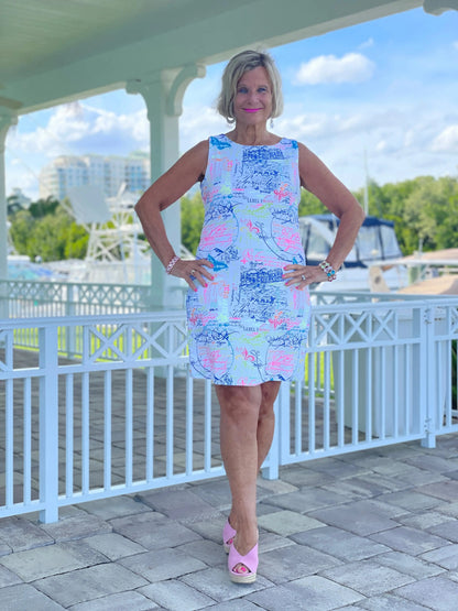 POST CARDS OF LOVE SHIFT DRESS