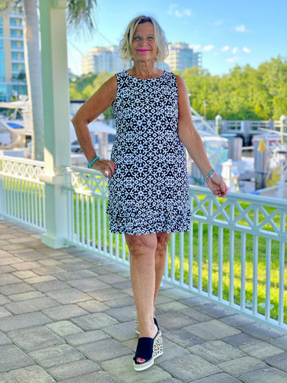 NAPLES DAY SHIFT RUFFLE DRESS