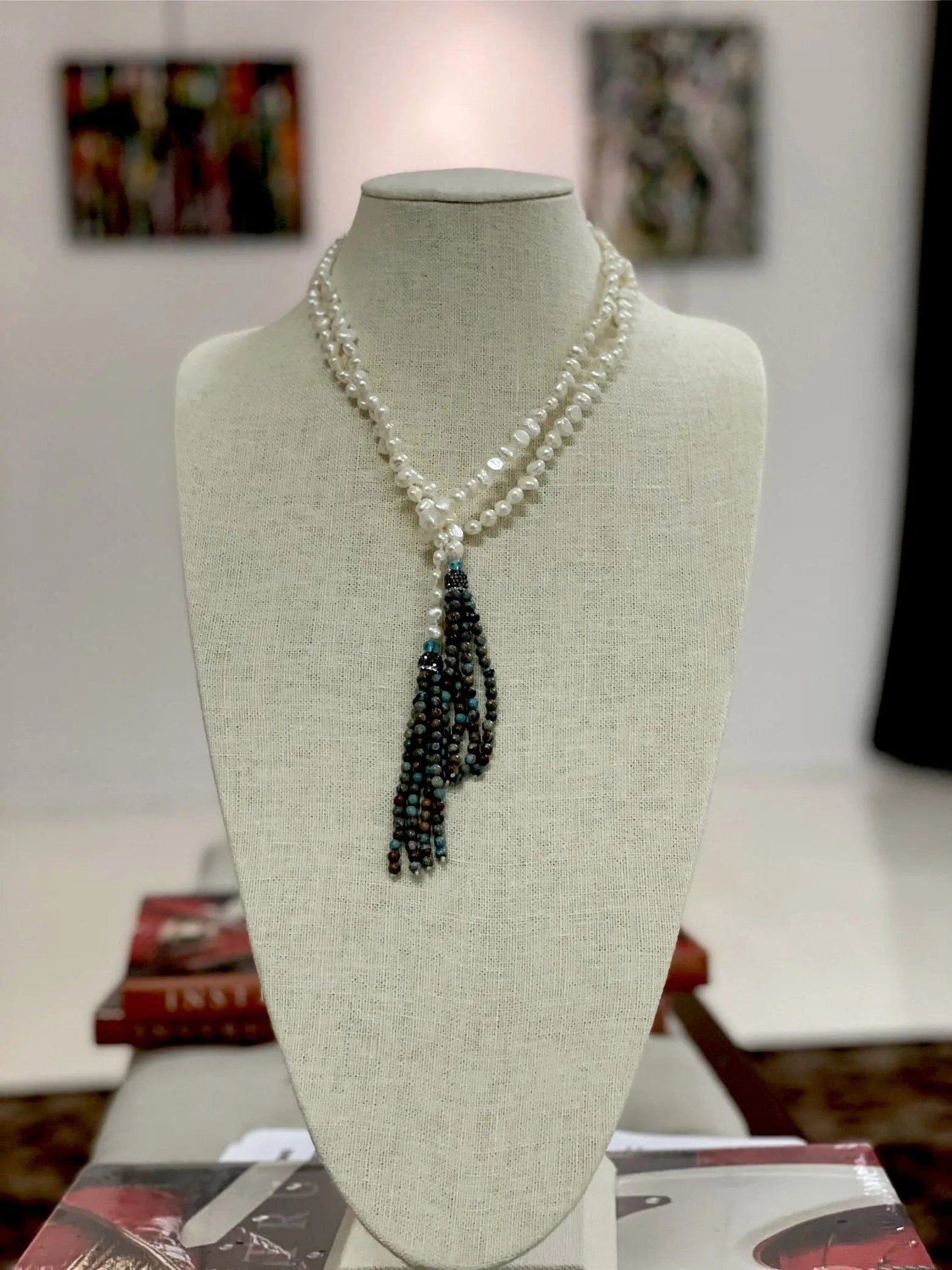 Santa Fe Aqua Lariat Necklace
