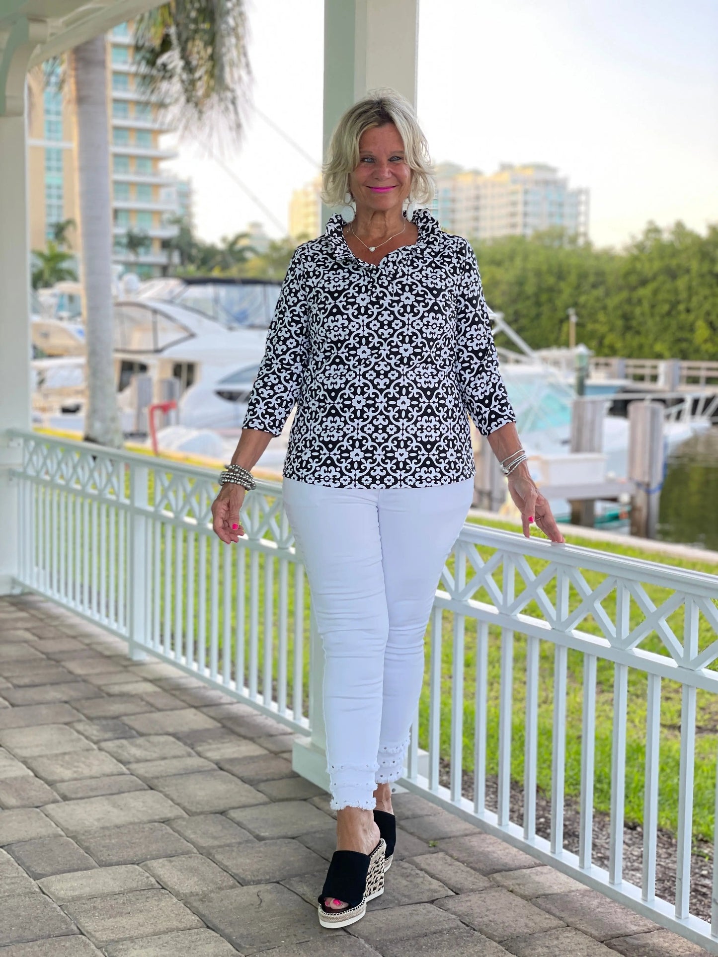 NAPLES DAY RUFFLE TOP