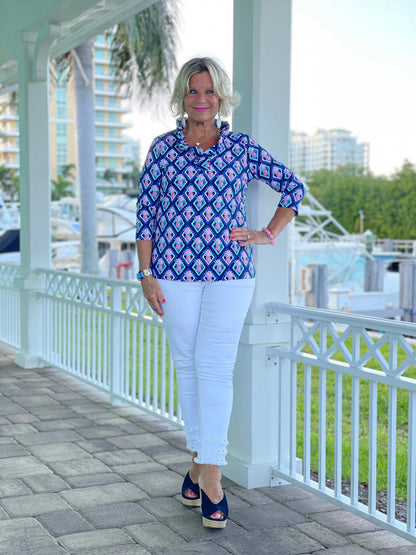 PINEAPPLE VACA RUFFLE TOP