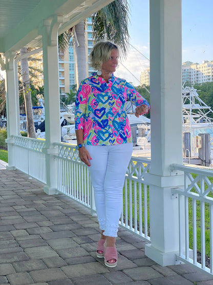 SECRET LOVE HEARTS RUFFLE TOP