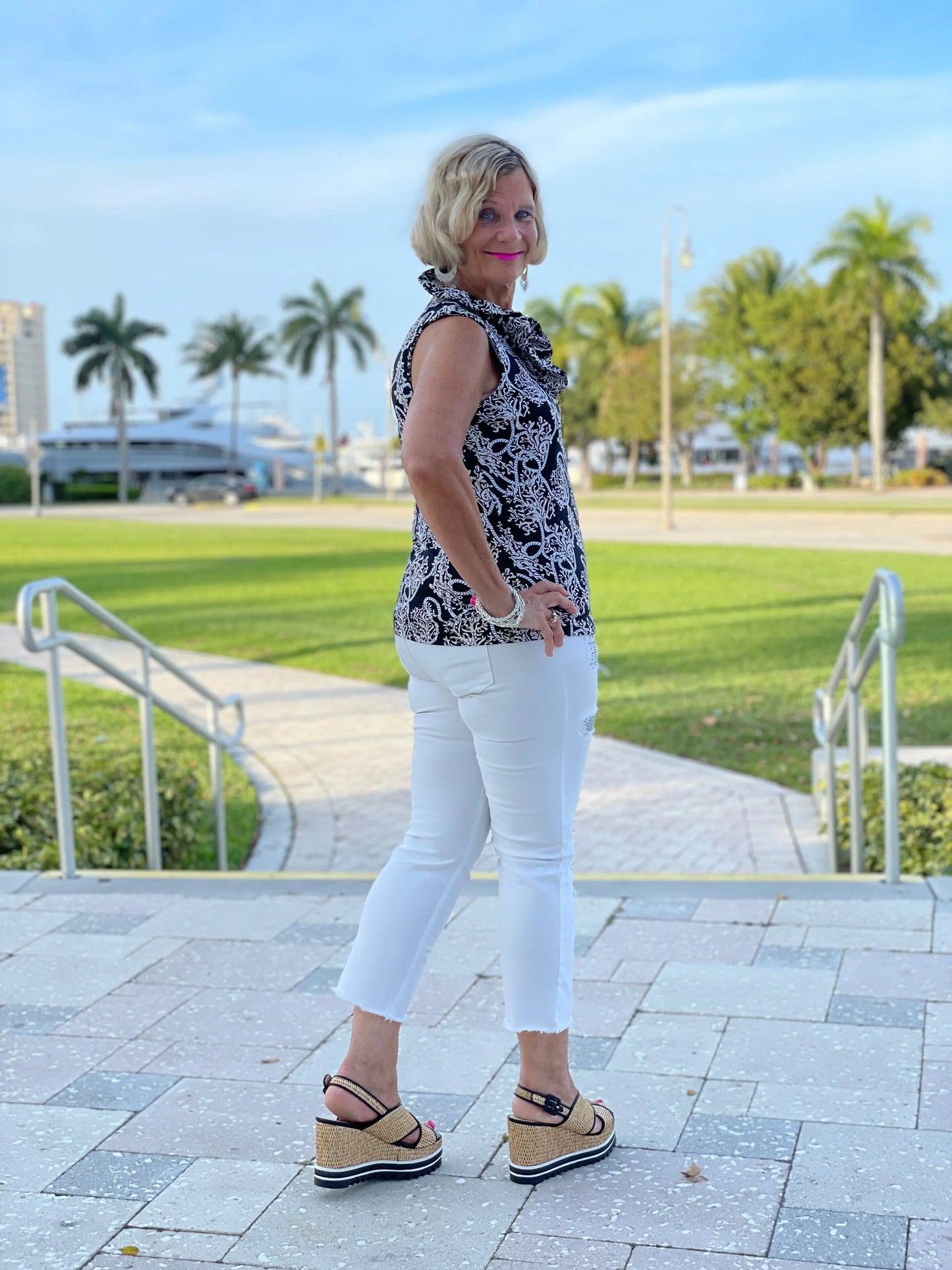 NAUTICAL LANE SLEEVELESS RUFFLE