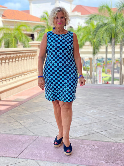 SEASIDE BLUE SHIFT DRESS