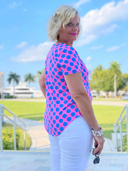 PINK SPADE SHORT SLEEVE TOP